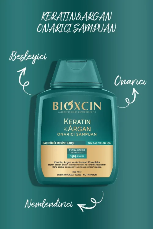 ⁦Keratin & Argan Repairing Shampoo 300ml⁩ - الصورة ⁦2⁩